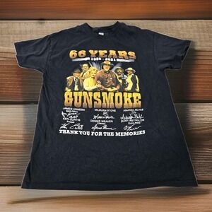 Gunsmoke 66 Years Thanks for the Memories T Shirt Mens M Black Graphic‎ Print